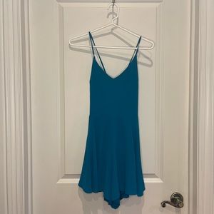 teal flowy romper